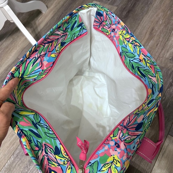 🛍️ Lily Pulitzer XL pink, blue insulated collapsible cooler tote bag - Picture 12 of 14